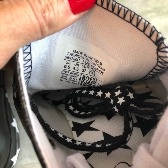 Converse Chuck Taylor Ox low top star Miley Cyrus black silver sneaker shoe 6.5 - Picture 6 of 8